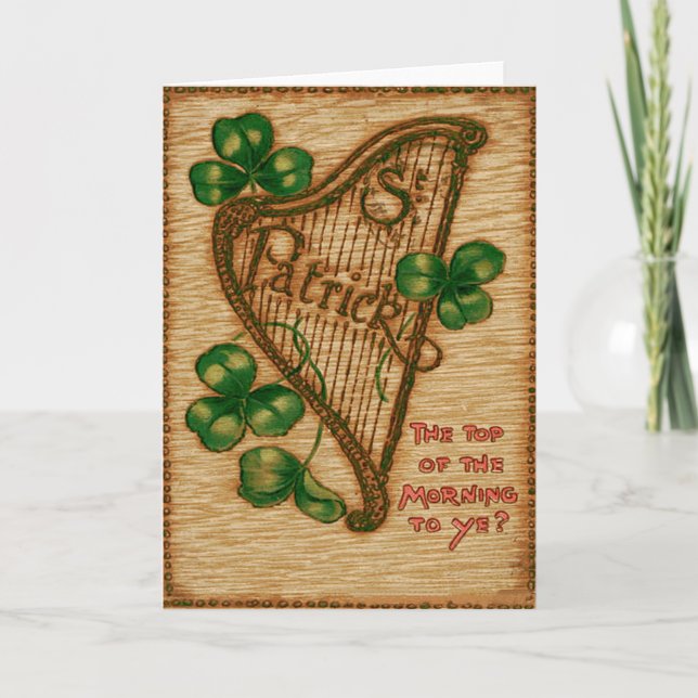 Carte Harpe d'Erin Shamrock Haut du matin (Devant)