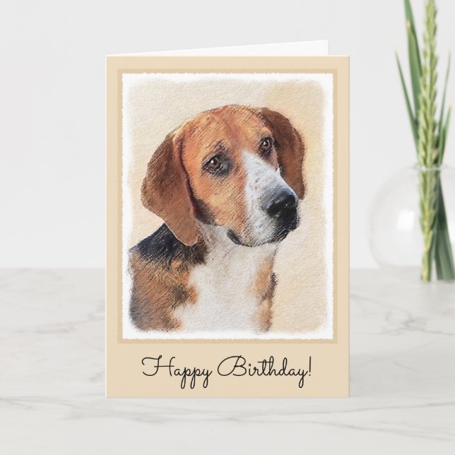 Carte Harrier Painting - Cute Original Dog Art (Devant)