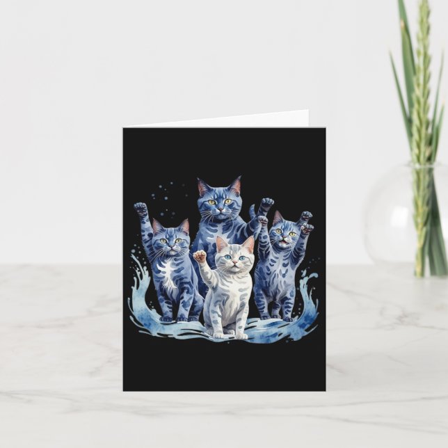 Carte Harris Blue Cats Wave - Drôle pour les propriétair (Devant)