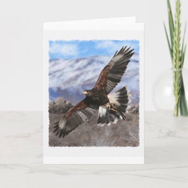 Carte Harris Hawk - pastel Card (Devant)