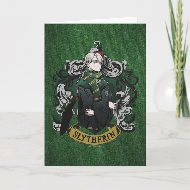 Carte HARRY POTTER™ | Anime Draco Malfoy House Crest (Devant)
