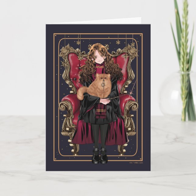 Carte HARRY POTTER™ | Anime Hermione Granger assis (Devant)