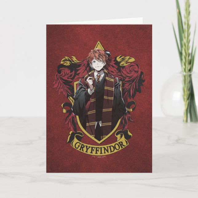 Carte HARRY POTTER™ | Anime Ron Weasley House Crest (Devant)