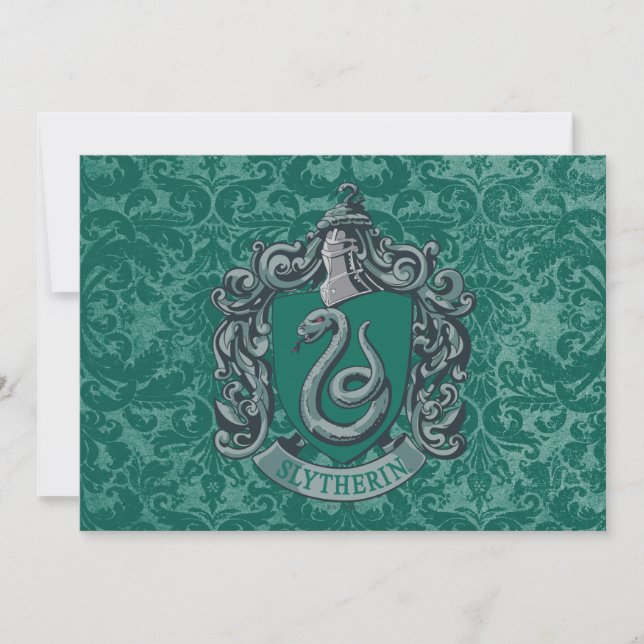 Carte Harry Potter | Blason de Serpentard Vert (Devant)