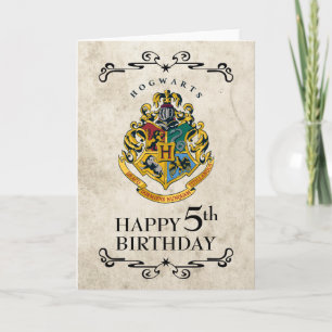 Carte Harry Potter Cimier de Poudlard Joyeux 5e annivers