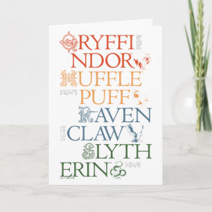 Carte HARRY POTTER™   Délicat Sketch HOGWARTS™ Maisons