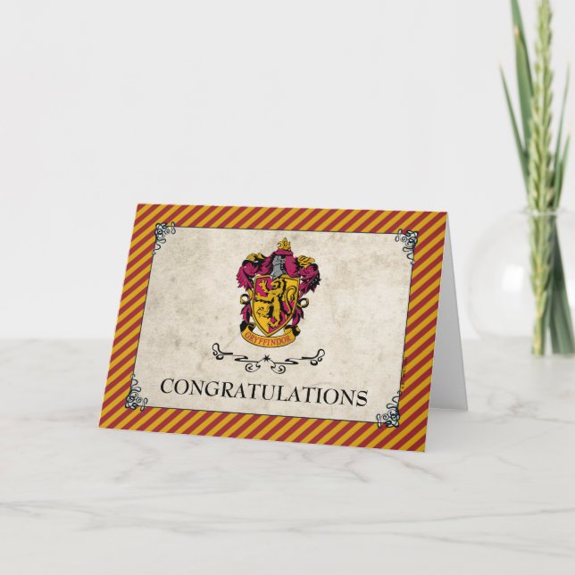 Carte Harry Potter | Gryffindor Félicitations (Devant)