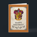 Carte Harry Potter | Gryffindor Joyeux anniversaire<br><div class="desc">Célébrez un anniversaire magique avec cette carte sur le thème de Harry Potter avec l'emblématique crête Gryffindor. Avec des couleurs chaudes et des détails fantaisistes de Wizarding d'inspiration mondiale,  cette carte est le moyen idéal de partager les voeux d'anniversaire pour les fans qui apprécient le courage et la bravoure.</div>
