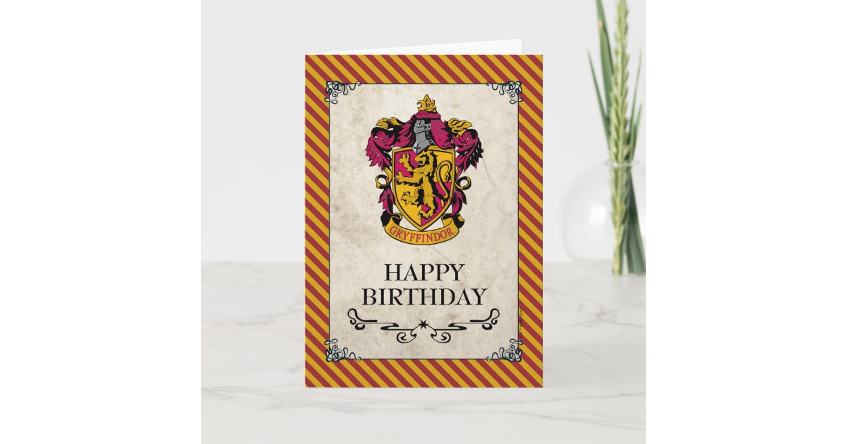Carte Harry Potter | Gryffindor Joyeux anniversaire | Zazzle.fr