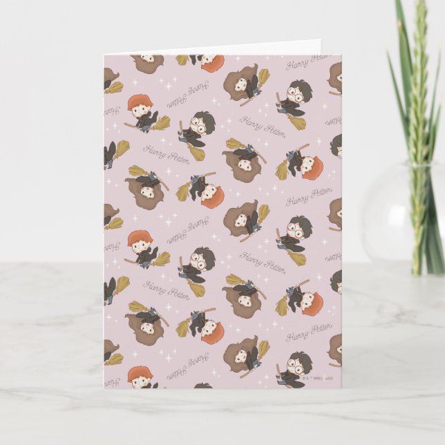 Carte HARRY POTTER™, Hermione & Ron Flying Motif (Devant)