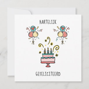 Carte Hartelijk   Joyeux anniversaire