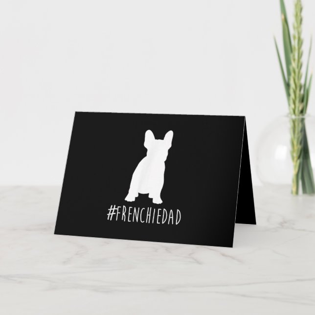 Carte hashtag frenchie papa papa bouledogue français (Devant)