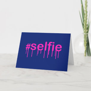 Carte Hashtag Selfie Drooling en bleu