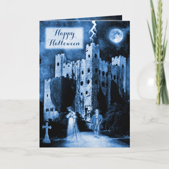 Carte Hauné Château Gothic Happy Halloween (Devant)