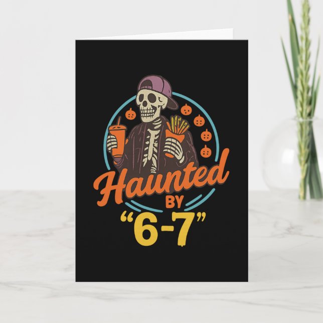 Carte Haunted Halloween Skeleton Haunted Six Seven Numbe (Devant)