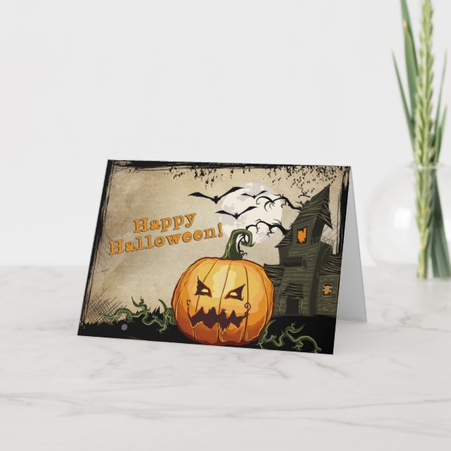 Carte Haunted House & Jack o' Lantern Halloween (Devant)