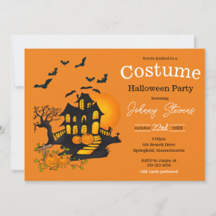 Carte Haunted House Simple Halloween Costume Party