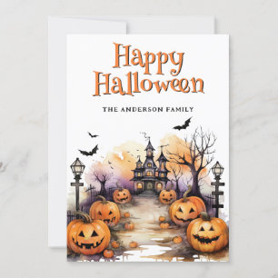 Carte Haunted Mansion Bat Jack O'Lanterns Hallowee