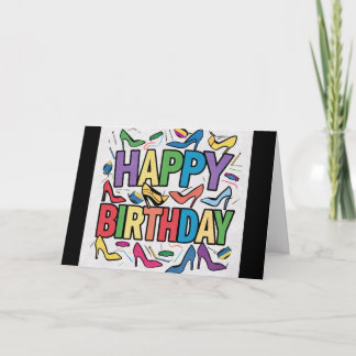 Carte Haut talons colorés cool et texte d'anniversaire h