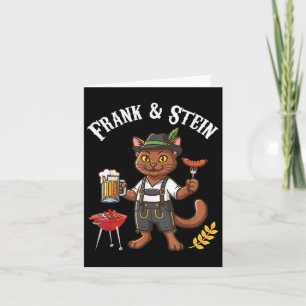 Carte Havana Brown Chat Lederhosen Avec Saucisse De Bièr