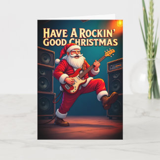 Carte Have A Rockin' Good Christmas Folded Greeting Card