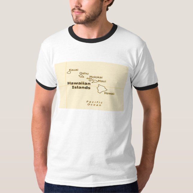 Carte hawaïenne hommes T-Shirts (Devant)