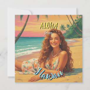Carte Hawaii Aloha Hawaii de style vintage