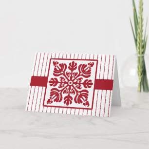 Carte Hawaii Day, Hawaiian Quilt Design