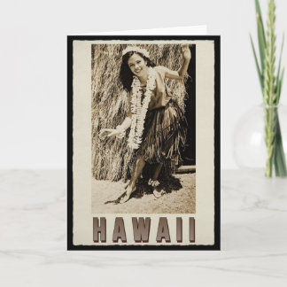 Carte Hawaii Hula Girl Photo Vintage