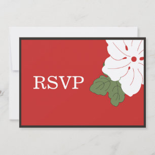 Carte Hawaii Red Floral RSVP