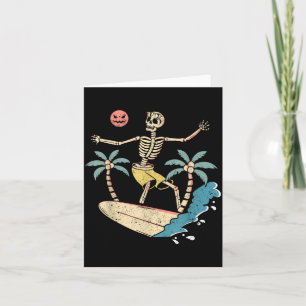 Carte Hawaii Surfeur Squelette Halloween Plage Y Soky Su