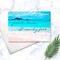Hawaii Tropical Beach Peace Love Sandy Pieds Scrip