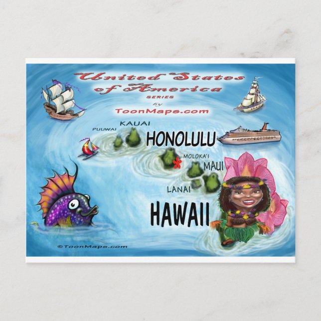 Carte Hawaii USA (Devant)