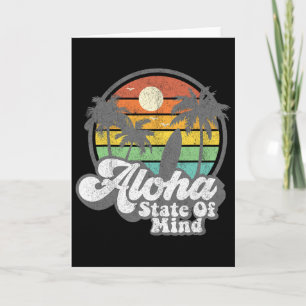 Carte Hawaii vintage Aloha State Plage Hawaïenne Surfing