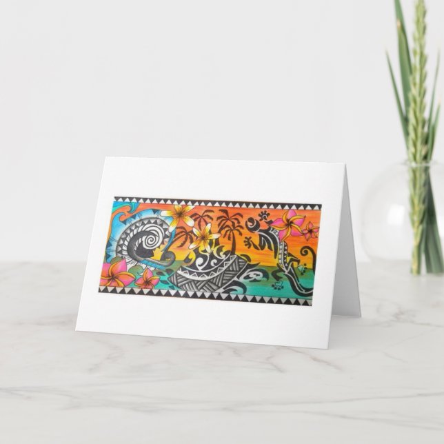 Carte Hawaiian Themed blank Card (Devant)