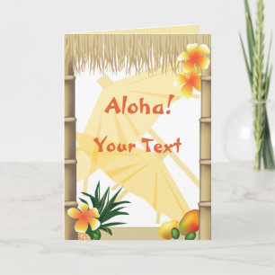 Carte Hawaiian Tropical Luau Party Aloha Salutation