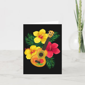 Carte Hawaiian Ukulele Retro Uke Hibiscus