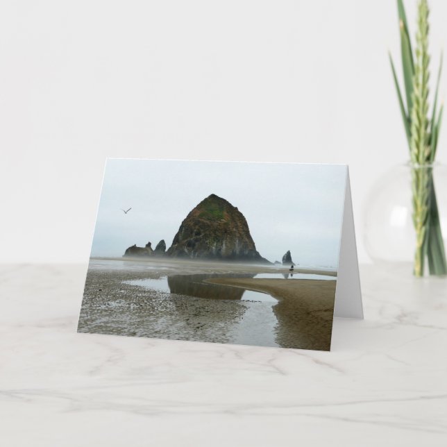 Carte Haystack Rock Reflection on Cannon Beach, Oregon (Devant)