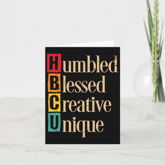 Carte Hbcu Mois de l'histoire des Noirs Humbled Blessed  (Devant)