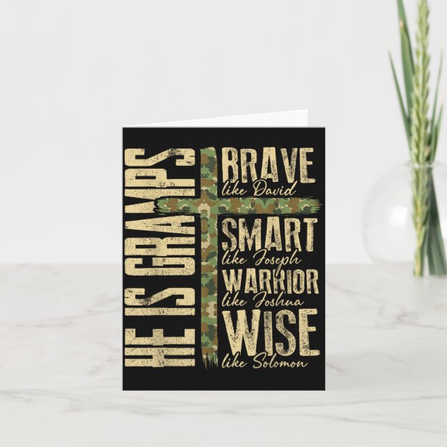 Carte He Is Gramps Camo Religious Father's Day Christian (Devant)