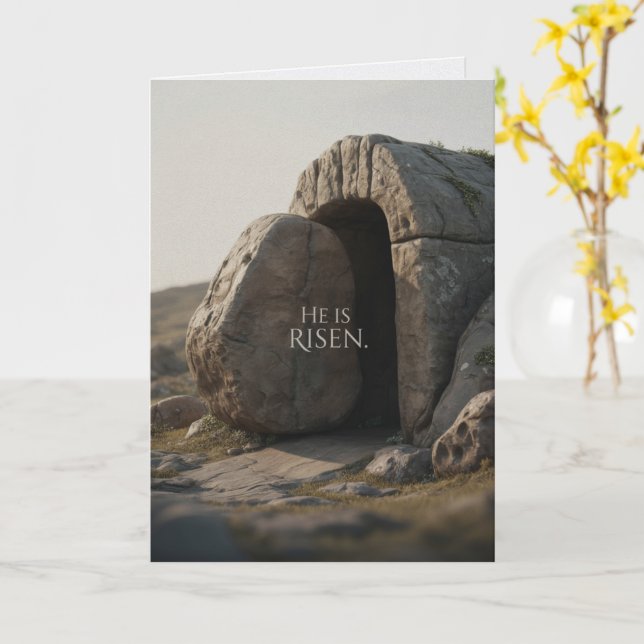 Carte He Is Risen Happy Easter Bulk Church Greeting Card (Fleur jaune)