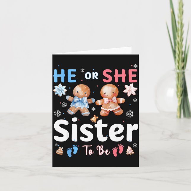 Carte He Or She Sister To Be Christmas Gingerbread Gende (Devant)