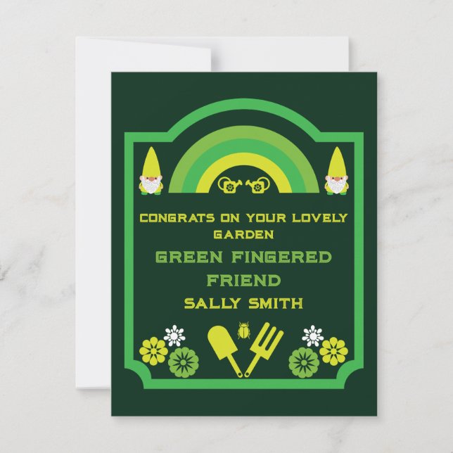 Carte Head Garden Gnome Gardener (Devant)