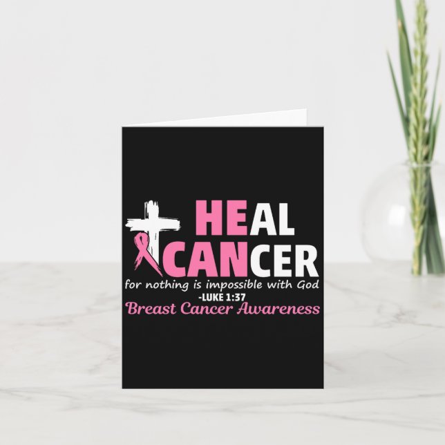 Carte Heal Cancer Christian Believe God Breast Cancer Aw (Devant)