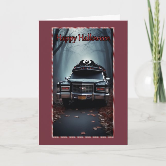 Carte Hearse in the Woods Halloween Card (Devant)
