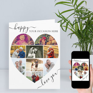 Carte Heart 9 Photo Collage Aimer Vous Script N'Importe
