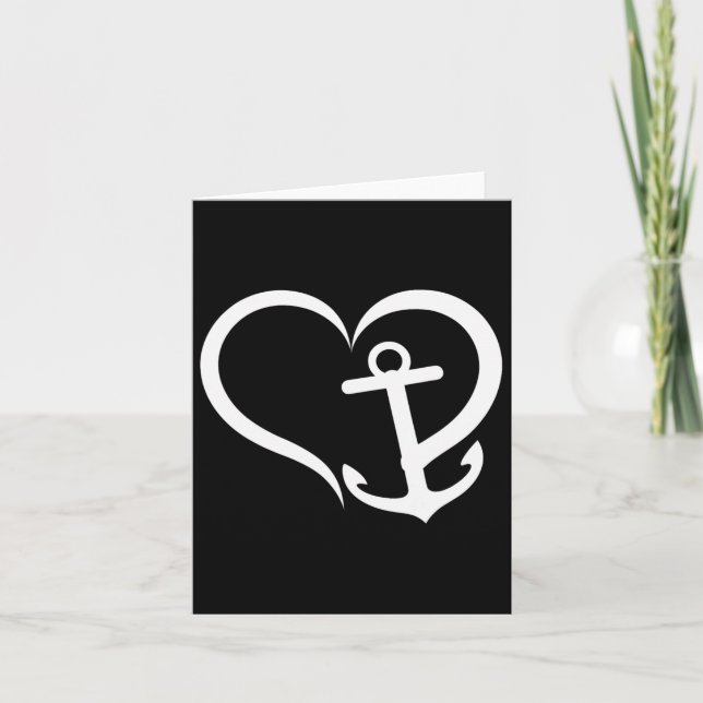 Carte Heart Ancre Love Nautique Océan navigation (Devant)