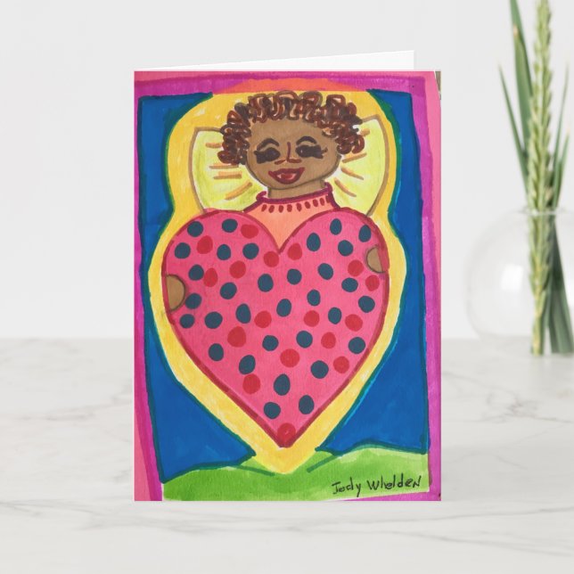 Carte Heart Angel Flying avec Valentine (Devant)