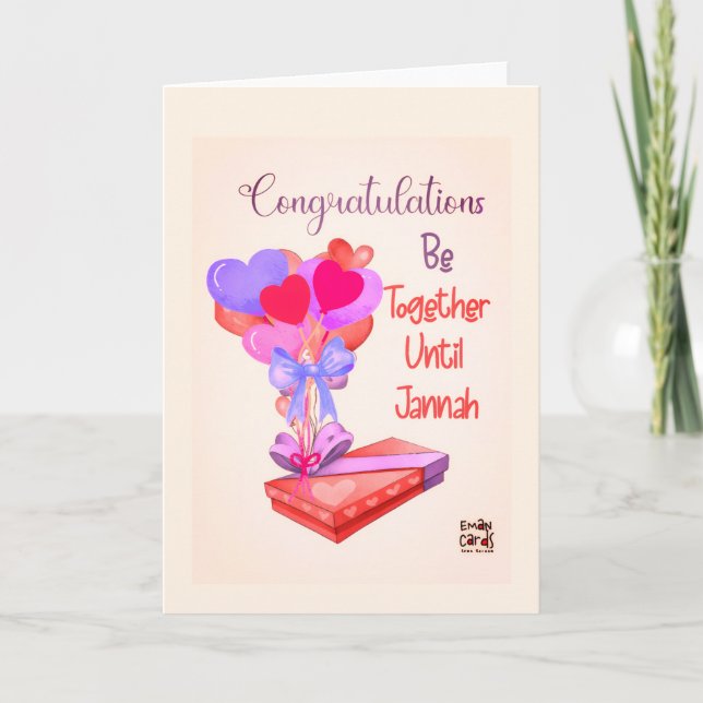 Carte Heart Balloons Engagement Card (Devant)