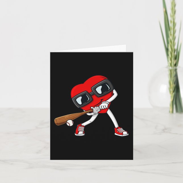 Carte Heart Baseball Valentines Jour Amusants Garçons Fi (Devant)